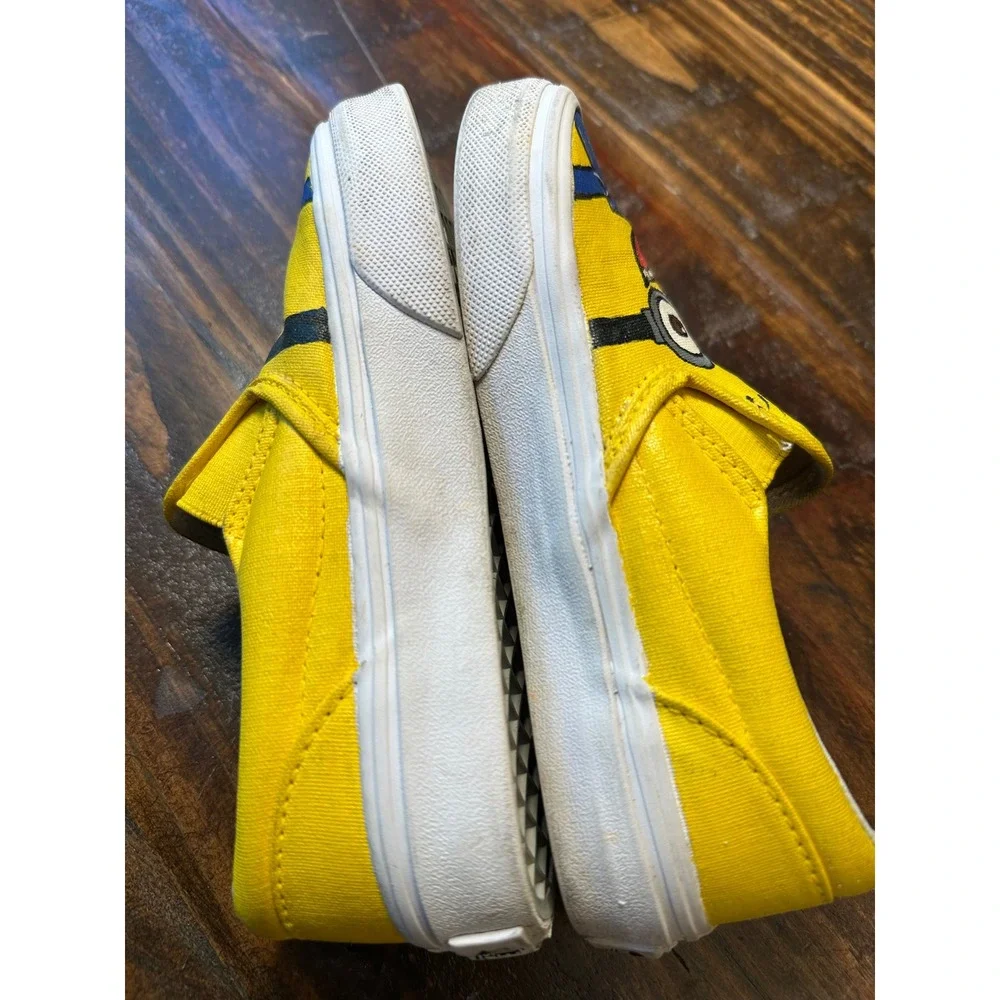 Vans Classic Slip-On Custom Minions Hand Painted Yellow Kids Shoes Size 13.0